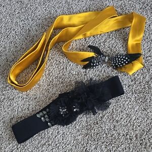 J. Crew Yellow and Black Women's Belts sz S/M